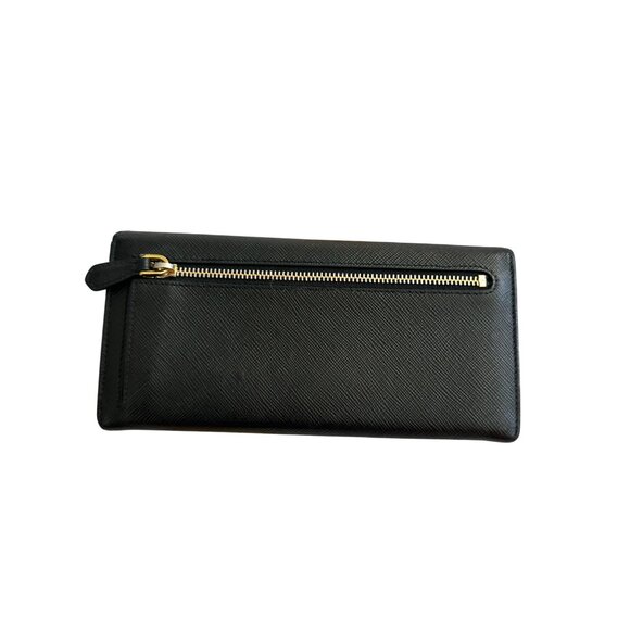PRADA Black Saffiano Leather Snap Long Wallet - Picture 3 of 12
